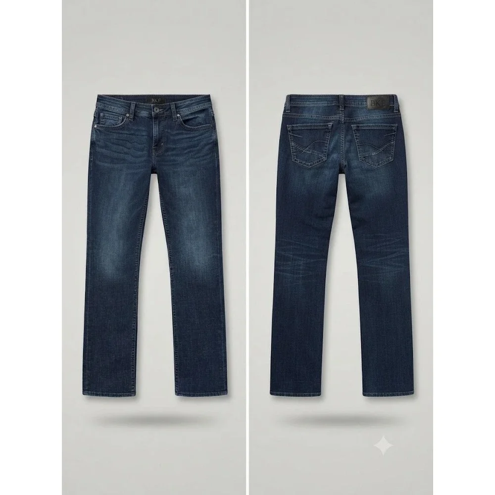 BKE Jake Straight Jeans Mens 32x34 Dark Wash Stretch Denim Blue Casual Americana
